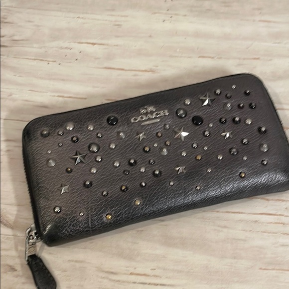 Coach Handbags - Coach Stars Studded Leather Accordian Zippy Wallet